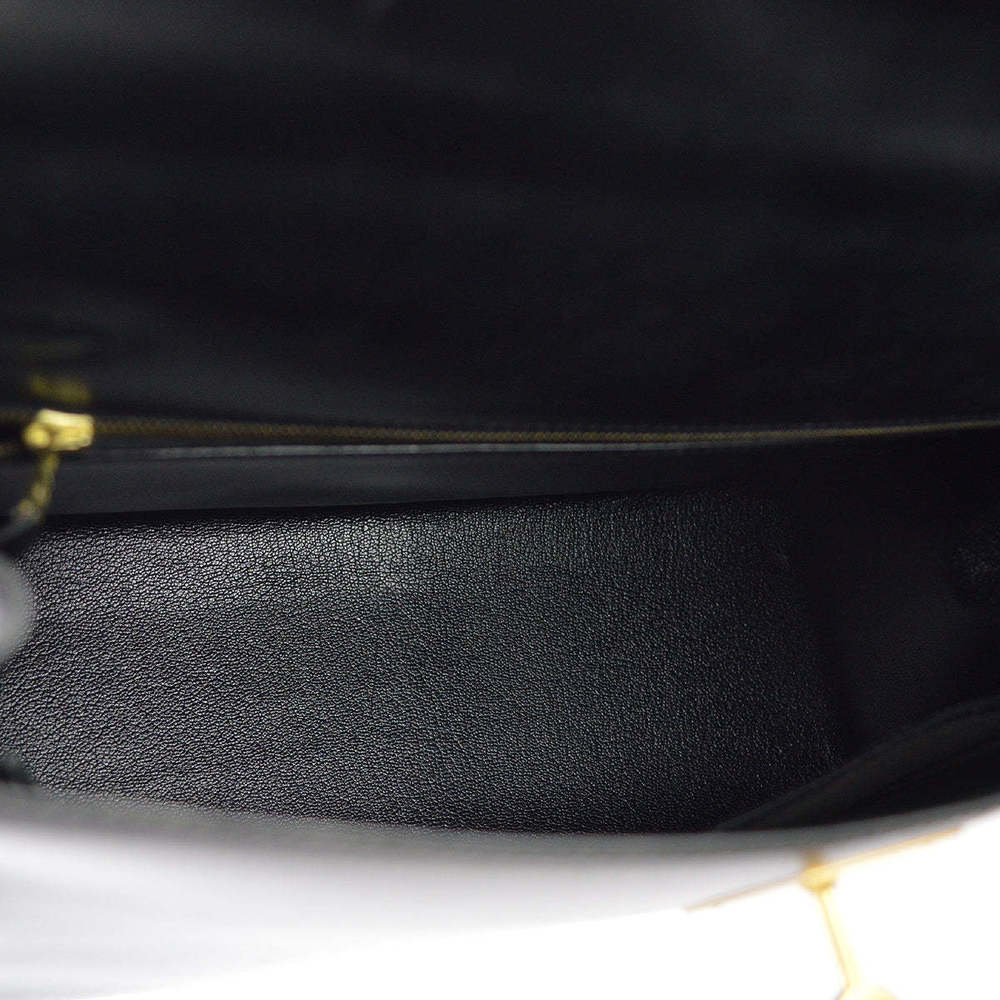 HERMES 1996 Black Box Calf Kelly 32 Sellier 113468 - Picture 8 of 10